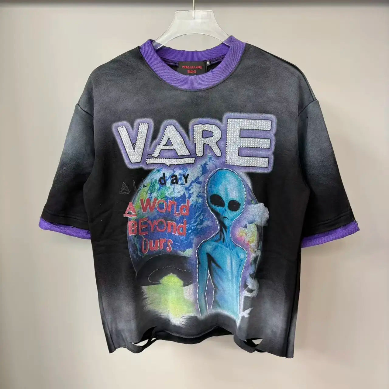 Streetwear Letter Rhinestone Cotton Short Sleeve Tshirts for Men and Women Harajuku Hip Hop Loose Shinning Diamond Tees Oversize Quick Pick Grocers